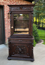 Load image into Gallery viewer, Antique French Bookcase Hunt Cabinet Display Buffet Black Forest Oak 19th C