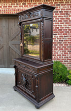 Load image into Gallery viewer, Antique French Bookcase Hunt Cabinet Display Buffet Black Forest Oak 19th C