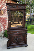 Load image into Gallery viewer, Antique French Bookcase Hunt Cabinet Display Buffet Black Forest Oak 19th C