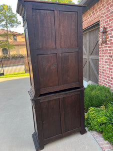 Antique French Bookcase HUNT Cabinet Display Buffet Oak Slim Profile 19th C