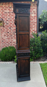 Antique French Bookcase HUNT Cabinet Display Buffet Oak Slim Profile 19th C