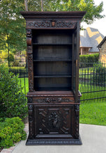 Load image into Gallery viewer, Antique French Bookcase HUNT Cabinet Display Buffet Oak Slim Profile 19th C