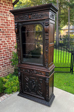 Load image into Gallery viewer, Antique French Bookcase HUNT Cabinet Display Buffet Oak Slim Profile 19th C