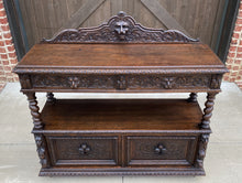 Load image into Gallery viewer, Antique English Oak Sideboard Buffet Server Cabinet GOTHIC Barley Twist Bookcase