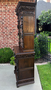 Antique French Bookcase HUNT Cabinet Display Buffet BLACK FOREST 19th C Petite