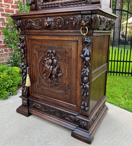 Antique French Bookcase HUNT Cabinet Display Buffet BLACK FOREST 19th C Petite