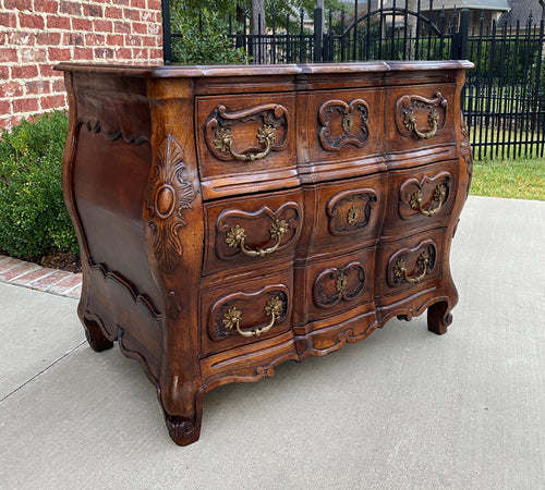 Antique French Chest of Drawers Commode Bombe Louis XV Cabinet Walnut 18th C