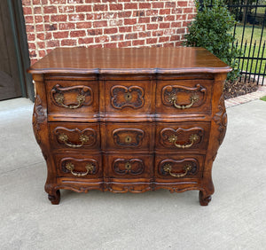 Antique French Chest of Drawers Commode Bombe Louis XV Cabinet Walnut 18th C