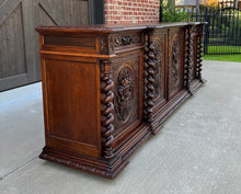 Load image into Gallery viewer, Antique French Sideboard Server Barley Twist Buffet Oak 2 Drawers 19th C 103.5&quot;W