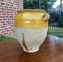 Load image into Gallery viewer, Antique French Confit Pot LARGE Gold Yellow Glazed Pottery Jar Earthenware #2