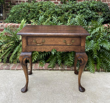 Load image into Gallery viewer, Antique English Table Nightstand Small Desk with Drawer Georgian Style Pad Feet