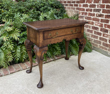 Load image into Gallery viewer, Antique English Table Nightstand Small Desk with Drawer Georgian Style Pad Feet