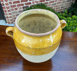 Antique French Confit Pot LARGE Gold Yellow Glazed Pottery Jar Earthenware #2