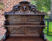 Load image into Gallery viewer, Antique French Server Buffet Sideboard Cabinet Oak Renaissance Dogs Birds Lions