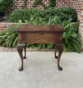 Antique English Table Nightstand Small Desk with Drawer Georgian Style Pad Feet