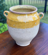 Load image into Gallery viewer, Antique French Confit Pot LARGE Gold Yellow Glazed Pottery Jar Earthenware #2