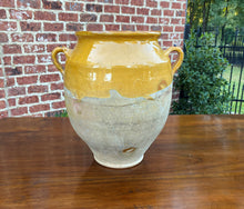Load image into Gallery viewer, Antique French Confit Pot LARGE Gold Yellow Glazed Pottery Jar Earthenware #1