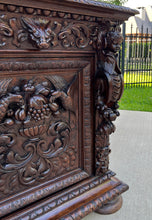 Load image into Gallery viewer, Antique French Server Buffet Sideboard Cabinet Oak Renaissance Dogs Birds Lions