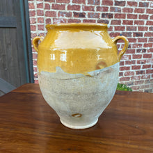 Load image into Gallery viewer, Antique French Confit Pot LARGE Gold Yellow Glazed Pottery Jar Earthenware #1