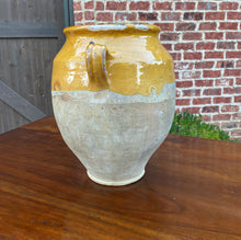 Load image into Gallery viewer, Antique French Confit Pot LARGE Gold Yellow Glazed Pottery Jar Earthenware #1