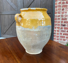 Load image into Gallery viewer, Antique French Confit Pot LARGE Gold Yellow Glazed Pottery Jar Earthenware #1