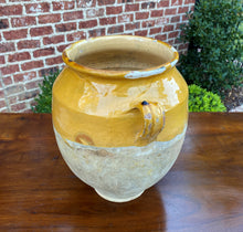 Load image into Gallery viewer, Antique French Confit Pot LARGE Gold Yellow Glazed Pottery Jar Earthenware #1