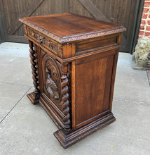 Load image into Gallery viewer, Antique French Barley Twist Jam Cabinet Cupboard Liquor Cabinet Bar Oak with Key