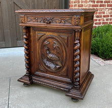 Load image into Gallery viewer, Antique French Barley Twist Jam Cabinet Cupboard Liquor Cabinet Bar Oak with Key