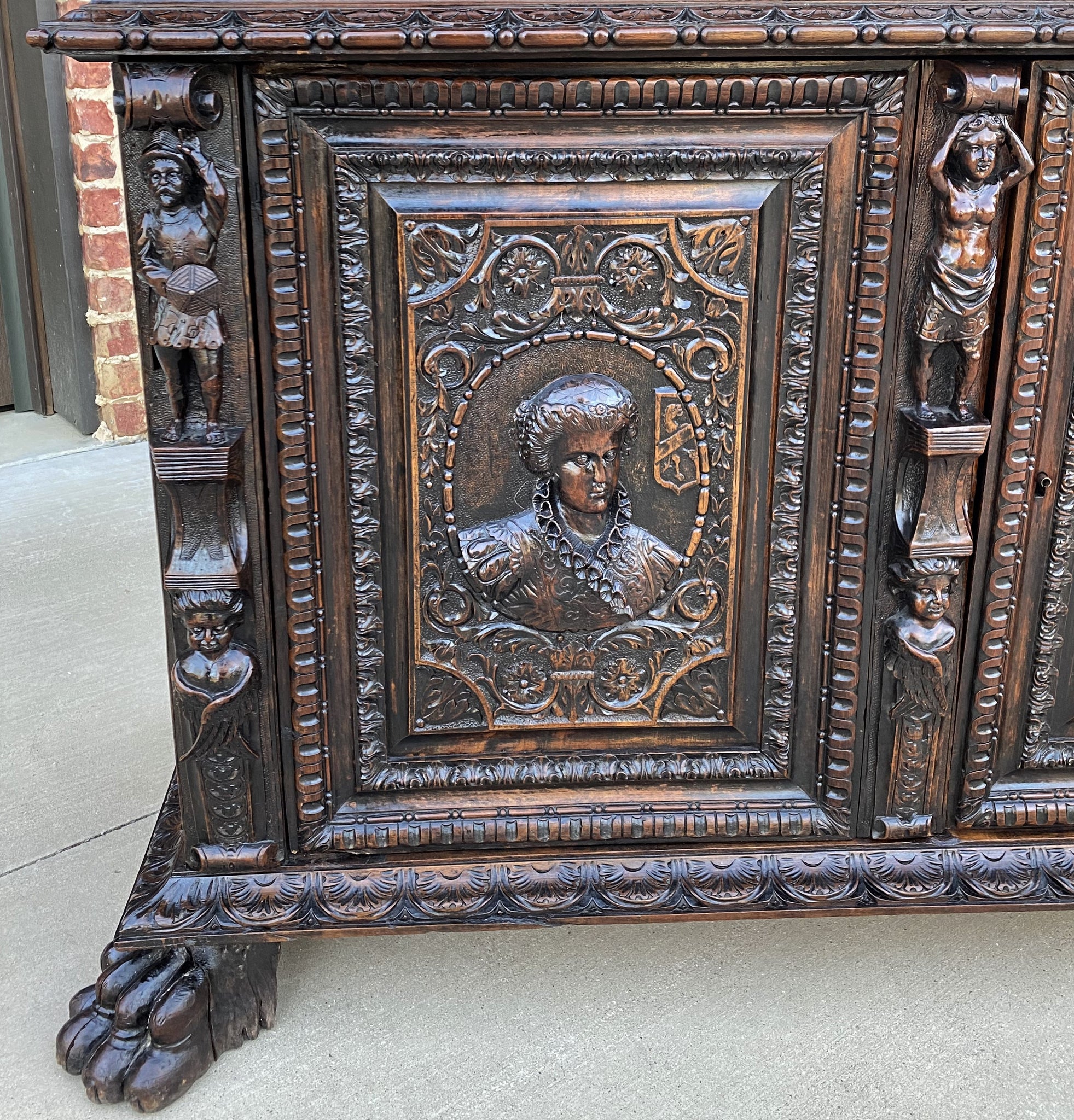 Antique French Sideboard Server Buffet Cabinet Gothic Renaissance Oak –  europeancrossroadsantiques