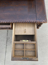 Load image into Gallery viewer, Antique French Barley Twist Desk Renaissance Revival Oak Office Library Desk