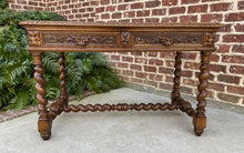 Load image into Gallery viewer, Antique French Desk Renaissance Revival Barley Twist Oak 19th C Office Library