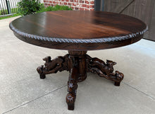 Load image into Gallery viewer, Antique French OVAL Dining Library Table Pedestal BLACK FOREST Hunt Table 19th C