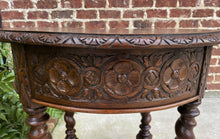 Load image into Gallery viewer, Antique French Table ROUND BARLEY TWIST End Table Oak Renaissance Revival 19th C