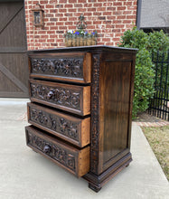 Load image into Gallery viewer, Antique French Chest of Drawers Renaissance Revival Oak Shields Knights Lions