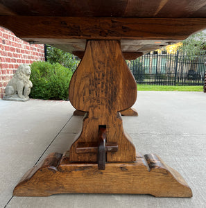 Antique French Farm Table Dining Library Table Desk Farmhouse Oak 98" 19th C