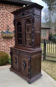 Antique French Bookcase HUNT Cabinet Display Buffet BLACK FOREST Oak 19th C