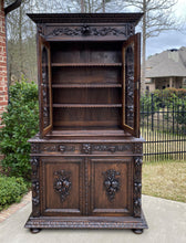 Load image into Gallery viewer, Antique French Bookcase HUNT Cabinet Display Buffet BLACK FOREST Oak 19th C