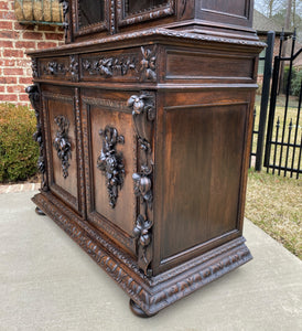 Antique French Bookcase HUNT Cabinet Display Buffet BLACK FOREST Oak 19th C