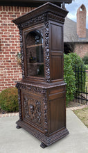 Load image into Gallery viewer, Antique French Bookcase HUNT Cabinet BLACK FOREST Display Cabinet Oak Glass