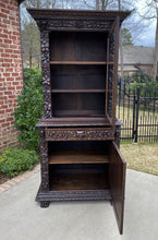 Load image into Gallery viewer, Antique French Bookcase HUNT Cabinet BLACK FOREST Display Cabinet Oak Glass