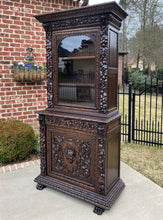 Load image into Gallery viewer, Antique French Bookcase HUNT Cabinet BLACK FOREST Display Cabinet Oak Glass