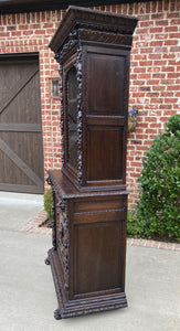 Antique French Bookcase HUNT Cabinet BLACK FOREST Display Cabinet Oak Glass