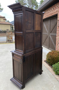 Antique French Bookcase HUNT Cabinet BLACK FOREST Display Cabinet Oak Glass