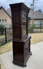 Load image into Gallery viewer, Antique French Bookcase HUNT Cabinet BLACK FOREST Display Cabinet Oak Glass