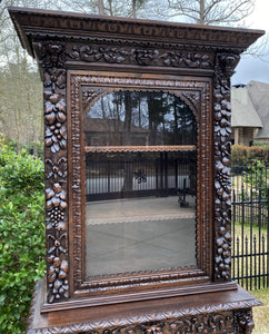 Antique French Bookcase HUNT Cabinet BLACK FOREST Display Cabinet Oak Glass