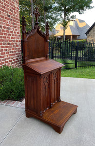 Antique French Gothic Revival Prayer Bench Prie Dieu Prayer Kneeler Bible Box