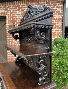 Antique French Server Buffet Sideboard Cabinet Renaissance Revival Vaisselier