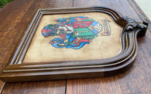 Load image into Gallery viewer, Antique French Wall Plaque Shield Coat of Arms Framed Walnut Parchment Painting