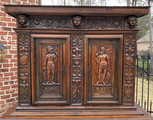 Antique French Cabinet Cupboard Buffet Deux Corps Bar Liquor Cabinet Walnut 18C
