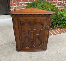 Load image into Gallery viewer, Antique English Corner Cabinet Storage Wall Cabinet Cupboard Oak Jacobean c.1920